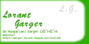 lorant garger business card